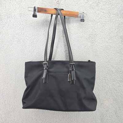 COACH Mercer Black Nylon Trimmed Leather Tote Bag Messenger Purse Designer