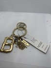 Chico's Bamboo Initial B key chain ring charms gold tone costume jewelry New — photo 2