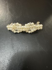 Faux Pearl Hair Barrette Clip Bridal Prom Pageant Vintage