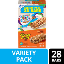 Reese's Puffs Cinnamon Toast Crunch Cereal Treat Bars Variety Pack, 28 ct