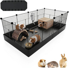 12 Panels Small Animal Playpen with Waterproof Mat - Durable Metal Wire Yard Fen