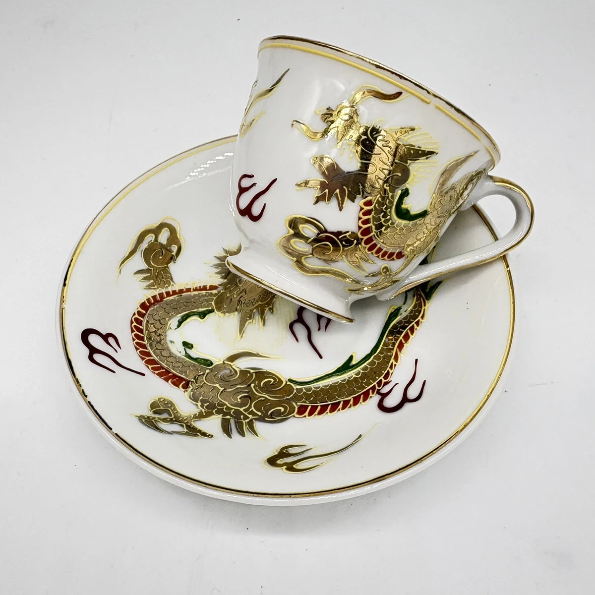 Dragonware In Antique Ceramic & Porcelain Cups & Saucers for sale