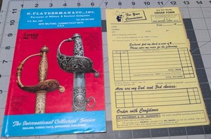 Vintage N FLAYDERMAN Catalog #105 with original order form Antiquities #MILITARY
