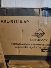 eModernDecor ARL-R1818-PK 16 Gauge Stainless 18" Undermount Bar Sink/Accessories