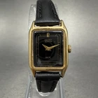 Seiko Watch Women 17mm Black Dial Gold Tone Octagon 2B20-5000 New Battery