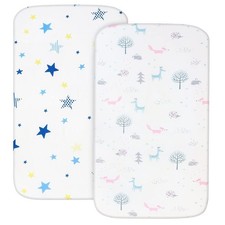 Muslin Bassinet Sheets Fit 20"x33" Rectangle Bassinet Mattress 2 Pack Ultra Soft