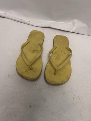 Yellow kids girls flip flops unbranded unsized