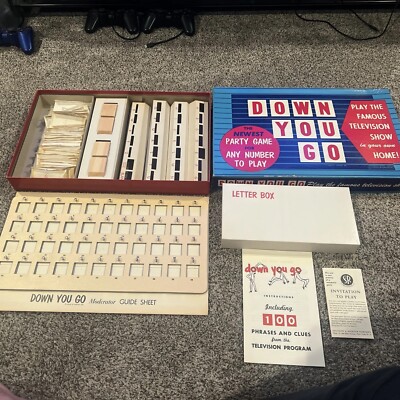 Vintage 1954 Down You Go Board Game Louis G. Cowan National Novelty Board Game