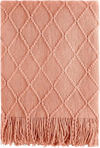 Throw Blanket 50X60 InTextured Solid Soft Sofa Couch Decorative Knit Blanket - Picture 12 of 57