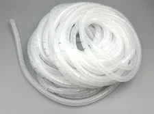 3/8" (10mm) Dia x 45 ft long Spiral Cable protective wrap sheath 20mil white
