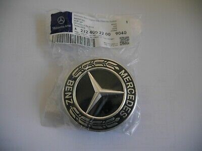 Mercedes Benz Emblem OEM# 2224002200  Alloy Wheel BLACK Wheel Hub Cap W 