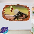 SHOOTING HUNTING RANGE 3D SMASHED WALL STICKER ART ROOM DECOR DECAL MURAL ZP0