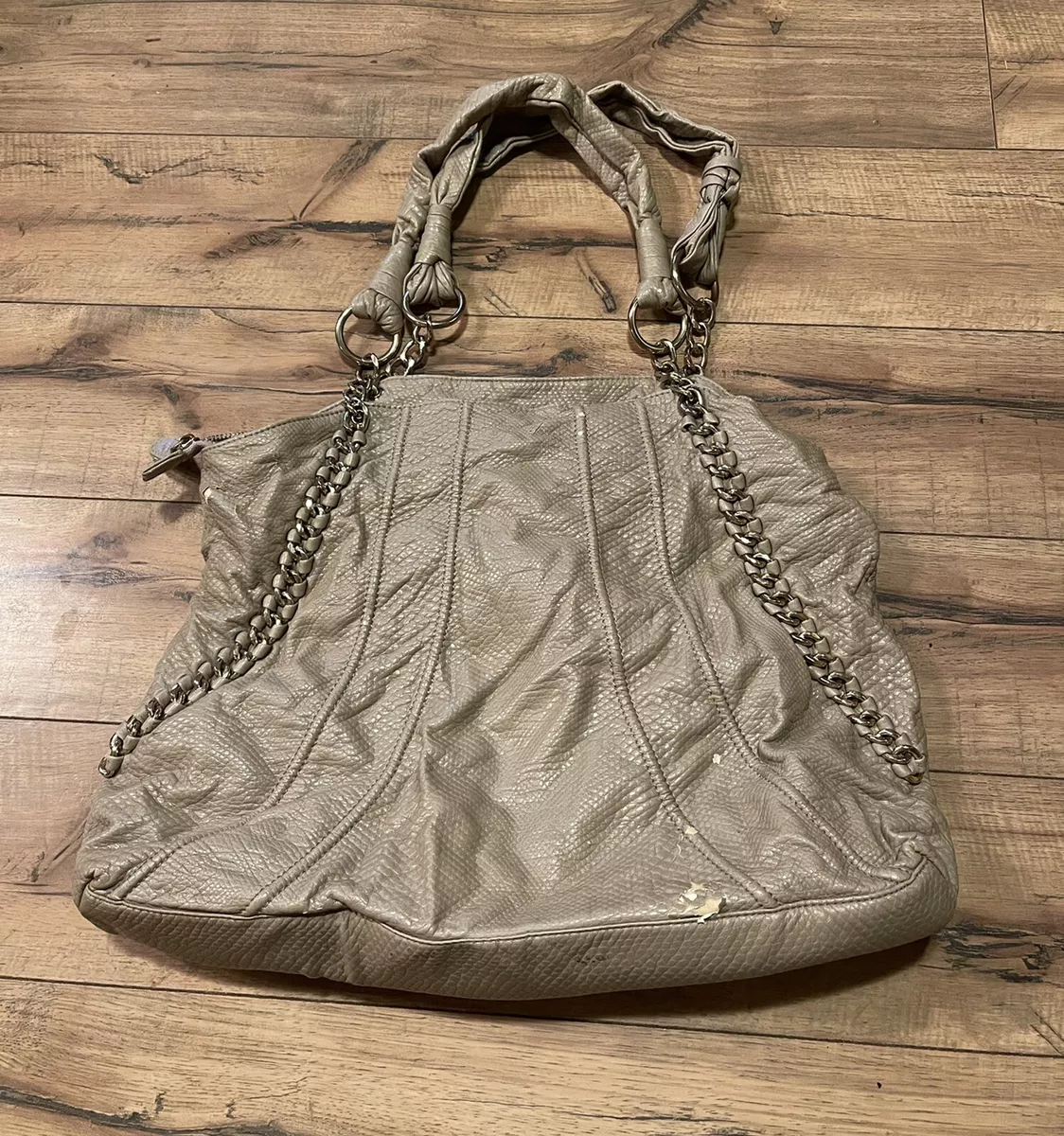 Deux Lux Large Grey Faux Leather Shoulder Purse