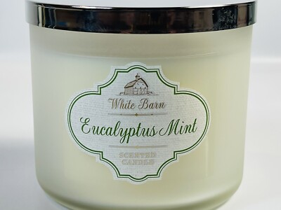Eucalyptus Mint White Barn Bath & Body Works Scented Candle BURNS 25-45 HOURS