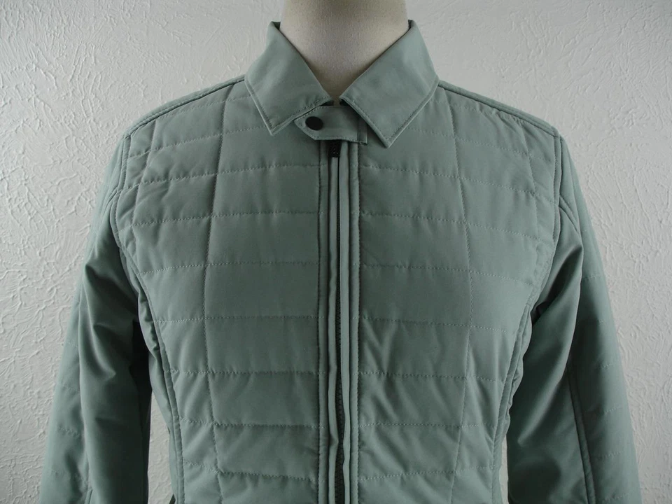 Women's M Fox Racing Light Green Puffer Insulated Jacket Cafe Racer Quilted Zip - Image 2 of 4