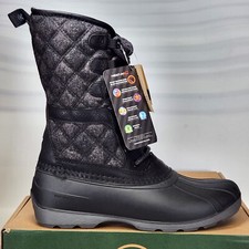 Size 4 Kids - Kamik Sierra Heritage 1898 Waterproof Duck Boots - Black