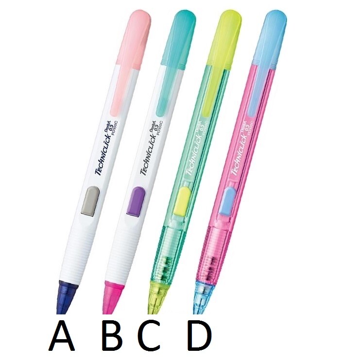 Pentel Mechanical Pencils Side Button Techniclick 0.5mm Pastel