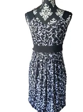 AB Studio Women's Sleeveless Dress Black/White Size M