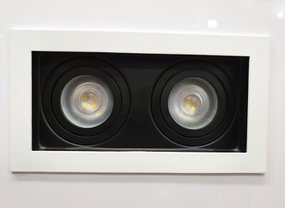 Deckenstrahler Leuchten Einbaustrahler Doppel GU10 LED zwei eckig kippbar Leuchten