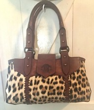 Roberto Cavalli Beautiful Vintage Leopard /  Leather Handbag 