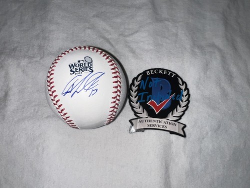 Jazz Chisholm Jr signiert offiziell 2024 World Series Baseball NY Yankees Beckett