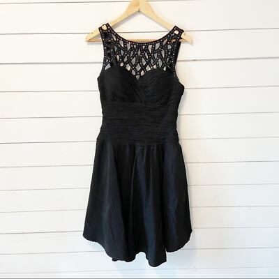 Ignite Evenings | Black Midi Length Embellished Sweetheart Formal Dress  Size 10 | eBay