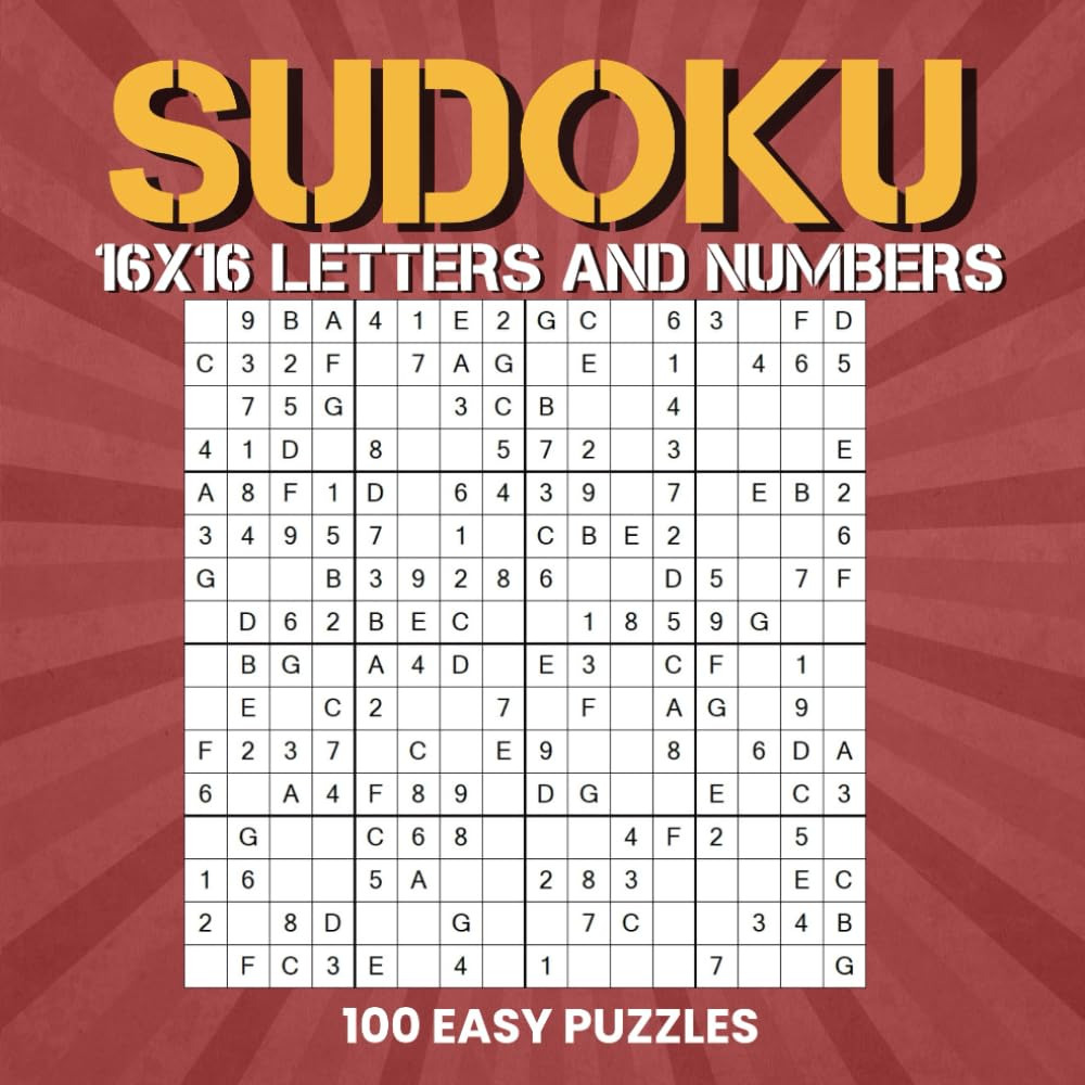 Sudoku 16X16 Letters and Numbers Easy: 16X16 Sudoku Puzzle Books Letters and ...