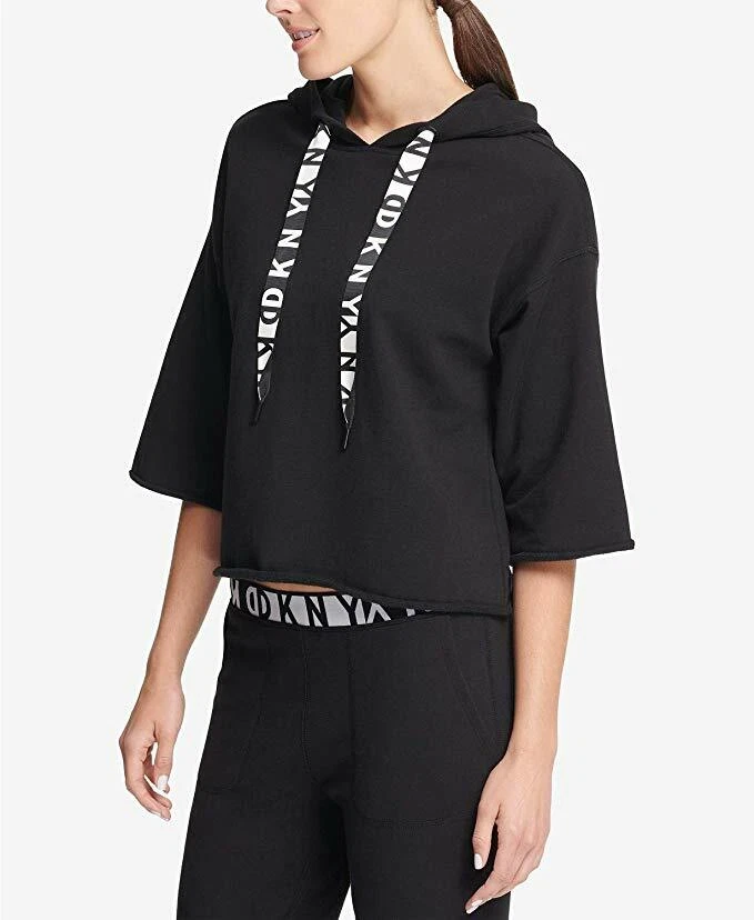 DKNY Sport Logo Hoodie Dress in Gray