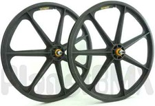 Skyway BMX 24" Tuff Wheels GRAPHITE w/ GOLD Sealed Bearing Hubs 3/8" axles RETRO