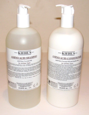Kiehl's Amino Acid Shampoo And Conditioner Set 33.8 Oz 1 Liter Pump Coconut Oil