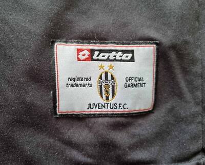 Maillot De Football Extérieur Juventus 2001-2002 - Marque Lotto - Taille XL - Noir - Occasion Avec Signes D'usure