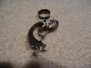 Vintage Kokopelli Native American Sterling Silver Pendant