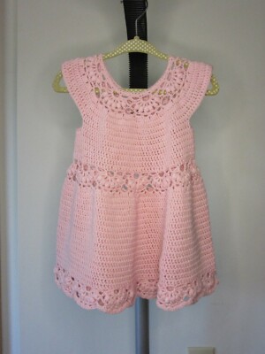 Heirloom Quality Hand Crochet Toddler Dress 100% Cotton Easter Wedding  Holiday | eBay