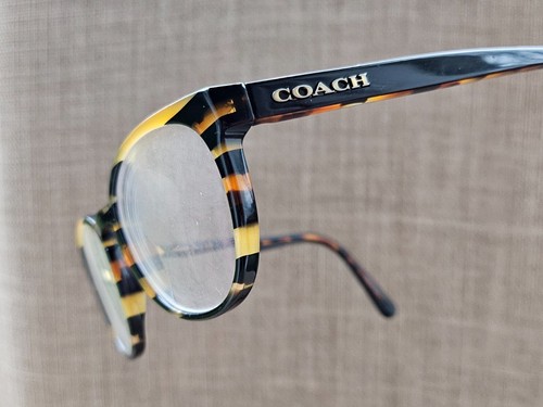 Coach Women Eyeglasses/Glasses Frame HC6102 BLK AMBER GLTR Vasity Stripe Frame