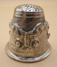 Novelty English Hallmarked Sterling Silver Art Nouveau Style Butterfly Thimble