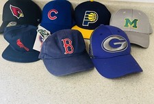 Lot Of 7 Youth Various Sports SnapBack Adj Fitted 2 NWT Great Shape