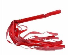 Red Lightweight Faux Leather Bondage Flogger Whip Fetish Hand Rope Toy