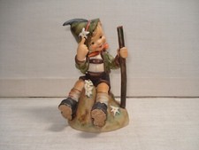 Figurine Porcelaine Goebel Signée Hummel Jeune Montagnard aux Edelweiss