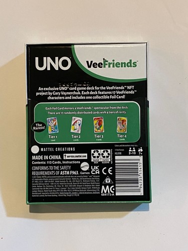 Mattel Creation Veefriends UNO Card Game By Gary Vee - Picture 2 of 2