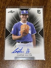 CARTER HOLTON 2020 Leaf Perfect Game GAMEDAY BLANK BACK AUTO #1/1 VANDY, BRAVES