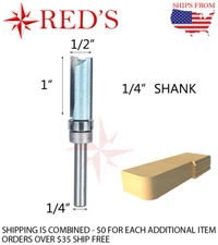 Tideway IND LC01130804 1/2" Dia X 1" L Pattern/Flush Trim 1/4" shank router bit