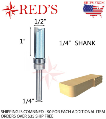 Tideway IND LC01130804 1/2'' Dia X 1'' L Pattern/Flush Trim 1/4'' shank router bit