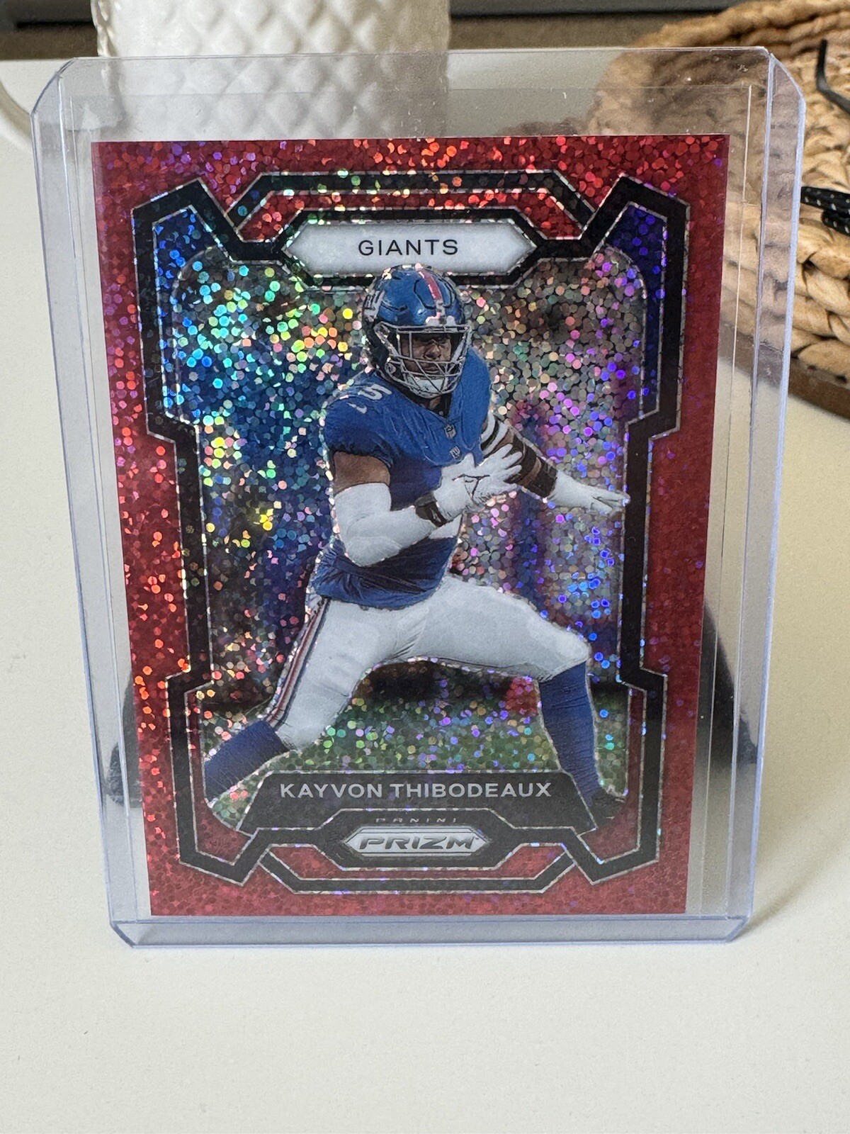 Kayvon Thibodeaux 2022 Panini Prizm #370 Red Sparkle Prizm SSP Rookie RC Giants