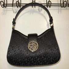 DKNY Bryce Demi Monogram Logo Shoulder Bag Black NWT.MSRP 158
