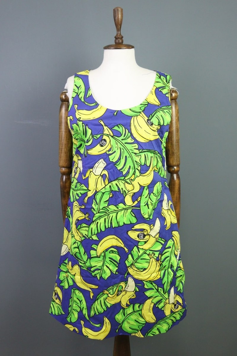 LOVE MOSCHINO Multicolor Fruits Sleeveless A-Line Short Dress Size