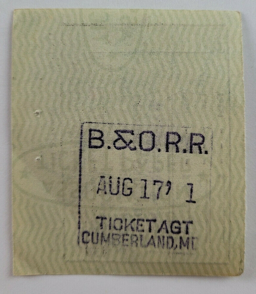 Baltimore And Ohio Vtg 1910 Passenger Train Ticket Washington DC Cumberland MD eBay
