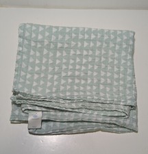 Cloud Island Cotton Muslin Baby Blanket Mossy Green Triangles Cotton 47" EUC