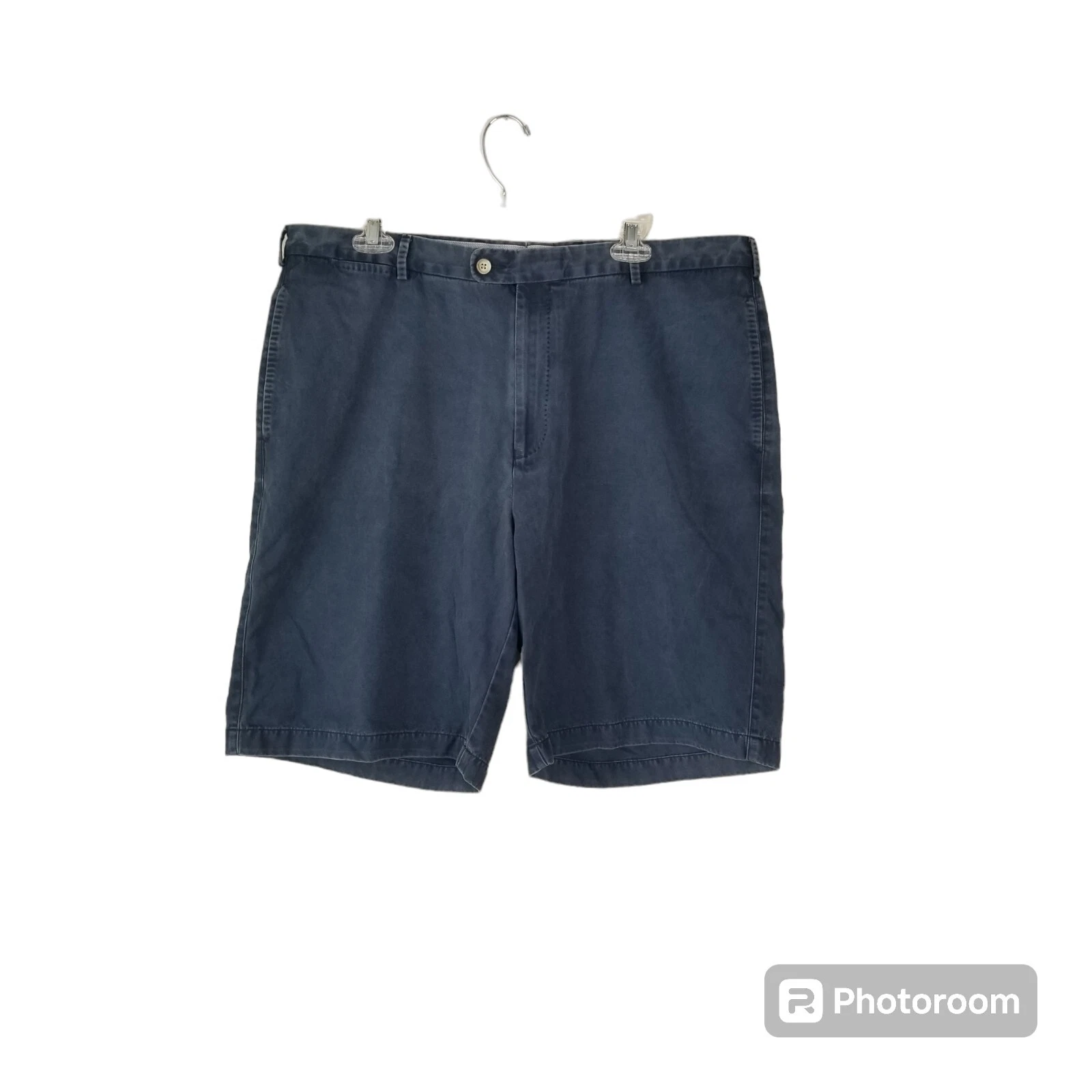 Peter Millar Blue 100% Pima Cotton Chino Shorts Size 38 Flat Front Casual