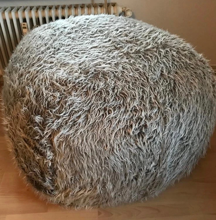 Original FatSak (vetsak) Sitzsack Flokati grau Large - Bild 3 von 4