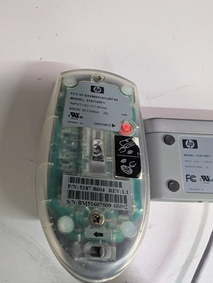 HP Compaq 5187URF2+ Wireless Optical Mouse & Receiver TESTED - Image 2 of 3